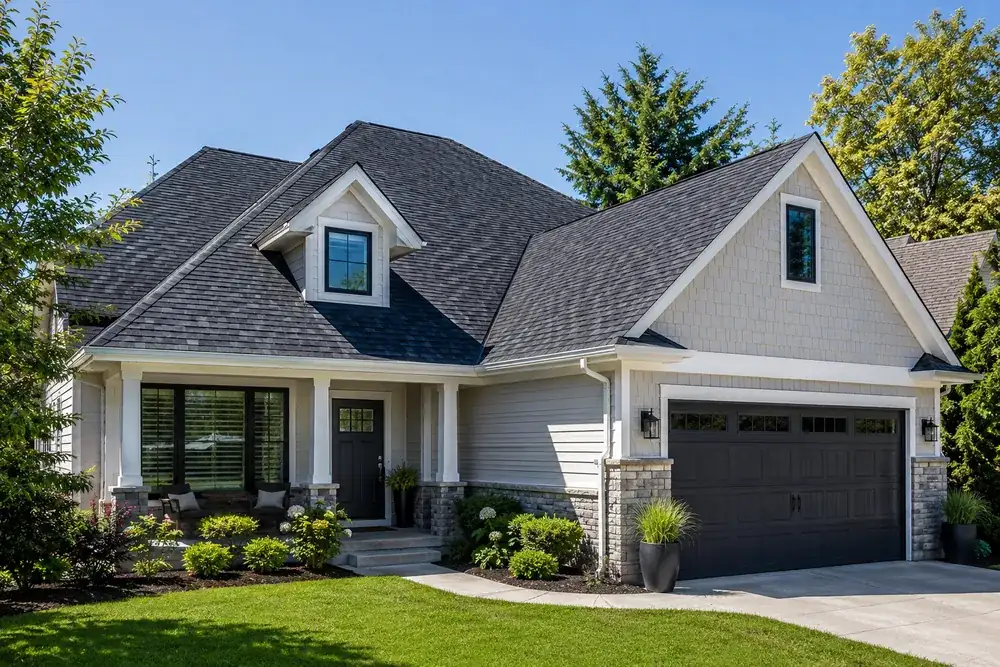 Single-family home in Washington County with a newly installed architectural shingle roof